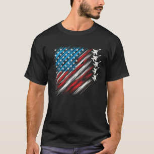 Patriotic Independence Day USA Flag Fighter Jets 4 T-Shirt