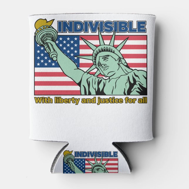 Patriotic-Indivisible-Liberty & Justice for All Can Cooler (Front)