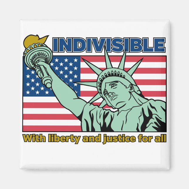 Patriotic-Indivisible-Liberty & Justice for All Magnet (Front)