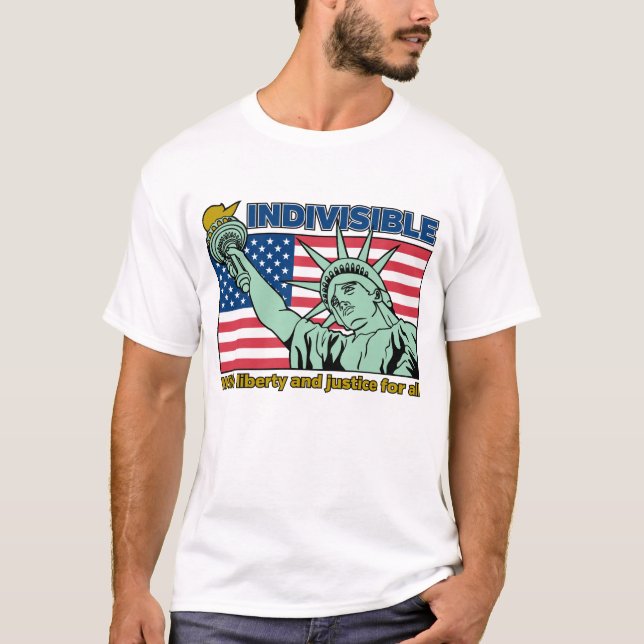 Patriotic-Indivisible-Liberty & Justice for All T-Shirt (Front)