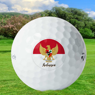 Patriotic Indonesian Flag Golf Balls, Indonesia Golf Balls