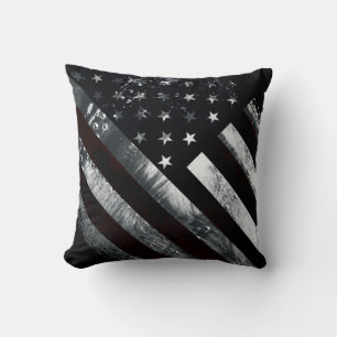 Patriotic Industrial American Flag Cushion
