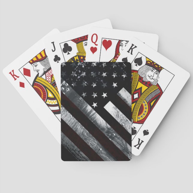 Patriotic Industrial American Flag Playing Cards (Back)