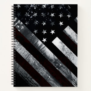 Patriotic Industrial American Flag Spiral Notebook