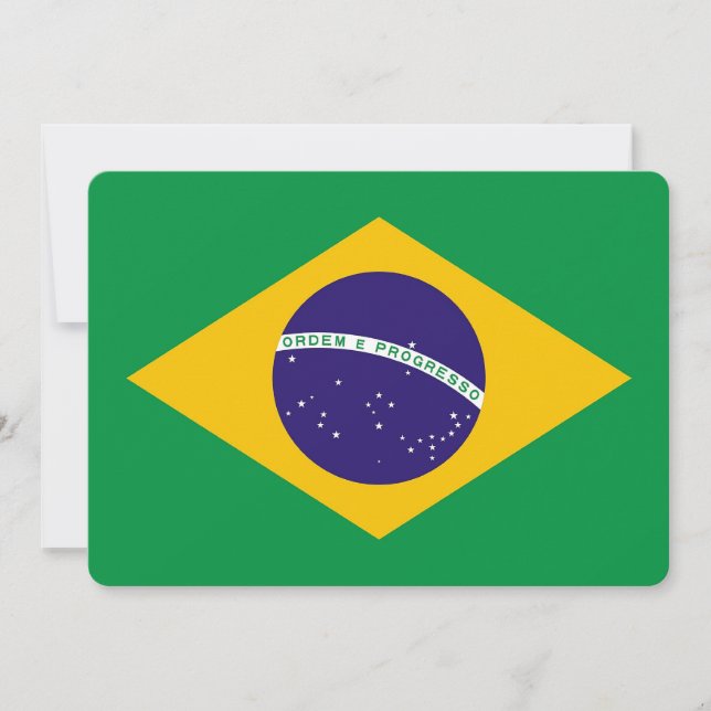 Patriotic invitations with Brazil Flag (Front)