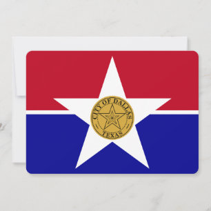 Patriotic  invitations with Flag of Dallas