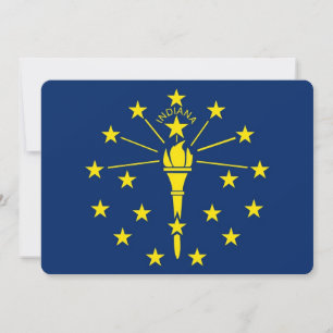Patriotic invitations with Flag of Indiana