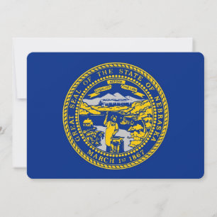 Patriotic invitations with Flag of Nebraska