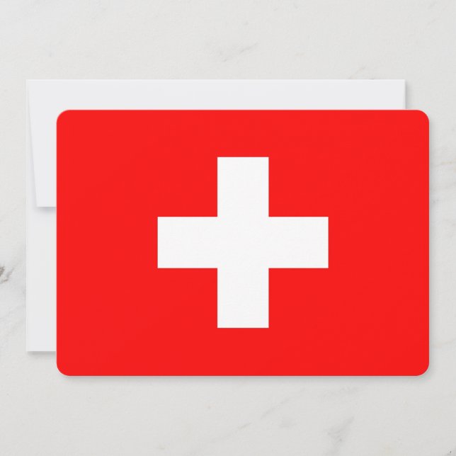 Patriotic invitations with Switzerland Flag (Front)