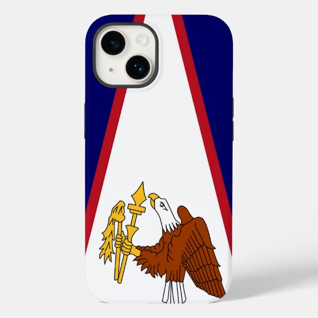 Patriotic iPhone 14 Case-Mate, American Samoa flag Case-Mate iPhone Case (Back)