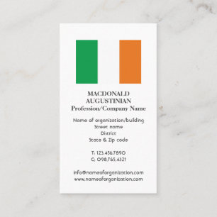 Patriotic IRELAND FLAG Photo Business Card