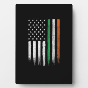 Patriotic Irish American Flag Ireland St. Patrick' Plaque