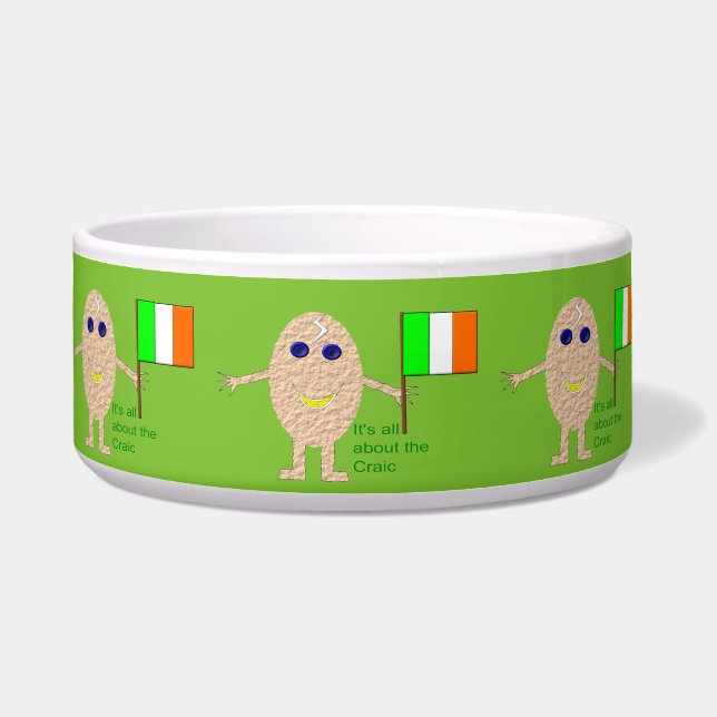 Patriotic Irish Egg Dog Bowl (Front)