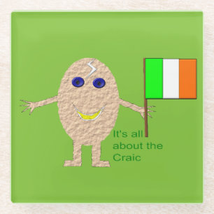 Patriotic Irish Egg Glass Coaster