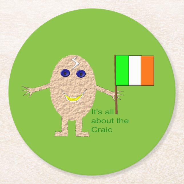 Patriotic Irish Egg Paper Coasters (Front)