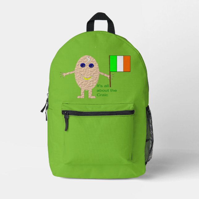 Patriotic Irish Egg Printed Backpack (Front)