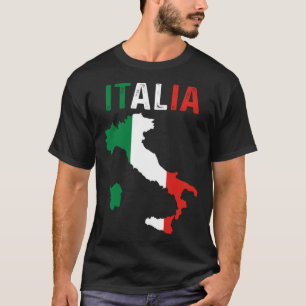 Patriotic Italian Roots Europe Traveller Italy Map T-Shirt