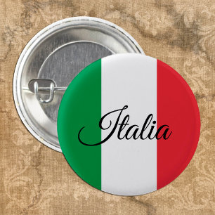 Patriotic Italy button, Italian Flag travel /sport 3 Cm Round Badge
