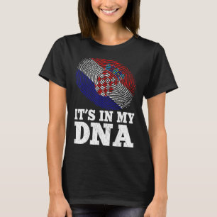 Patriotic It's In My Dna Fingerprint Croatia Flag T-Shirt