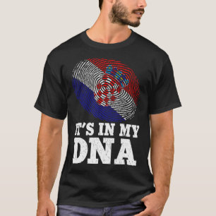 Patriotic It's In My Dna Fingerprint Croatia Flag T-Shirt