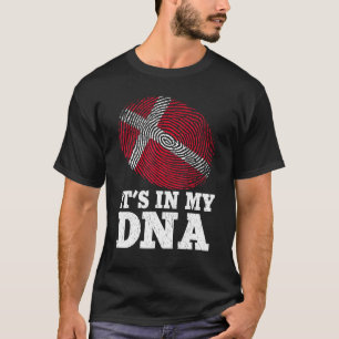 Patriotic It's In My Dna Fingerprint Denmark Flag T-Shirt