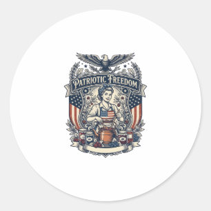 Patriotic Jam Maker Classic Round Sticker