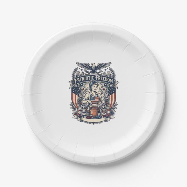 Patriotic Jam Maker Paper Plate (Front)