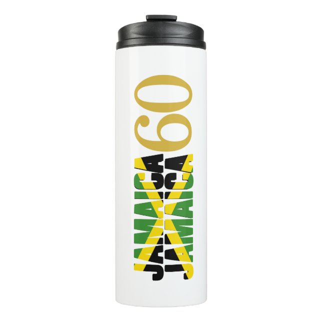 Patriotic JAMAICA 60th Anniversary Monogram Thermal Tumbler (Front)