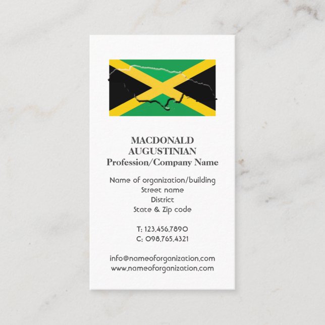 Patriotic | JAMAICA FLAG | Photo Business Card (Front)