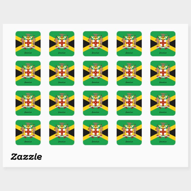 Patriotic Jamaica & Jamaican flag, holiday /sports Square Sticker (Sheet)