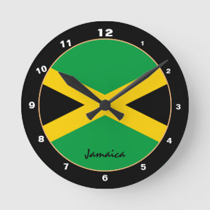 Patriotic Jamaican Flag, Jamaica Home /design Round Clock