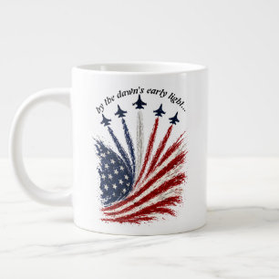 Patriotic Jet Formation American Flag Art Large Coffee Mug