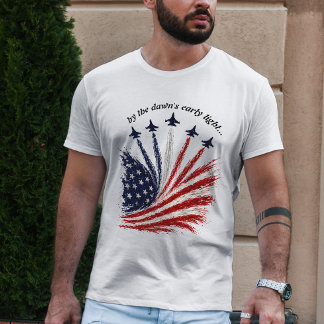 Patriotic Jet Formation American Flag Art T-Shirt