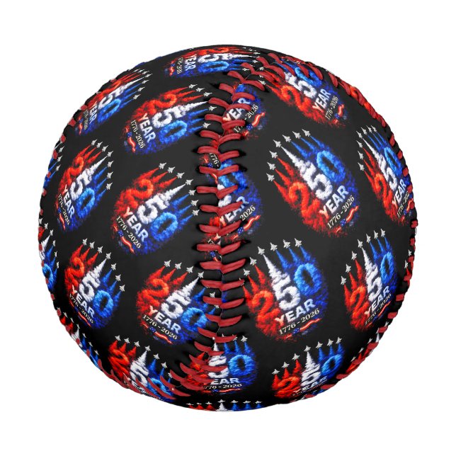 Patriotic Jet Formation Artwork  Baseball (Angled)