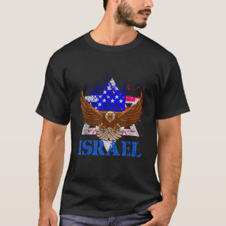 Patriotic Jewish America USA Flag Israel T-Shirt