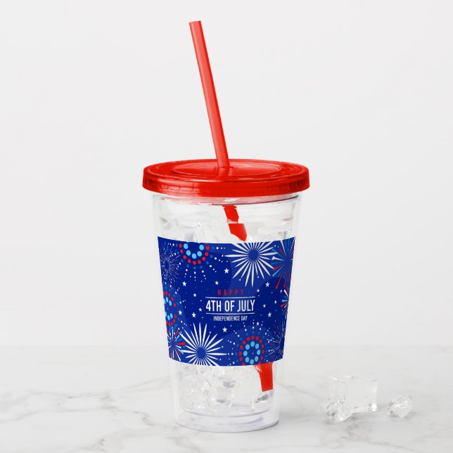 Patriotic July 4th Acrylic Tumbler (Front Ice)