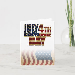 Patriotic July 4th Flag Design Card