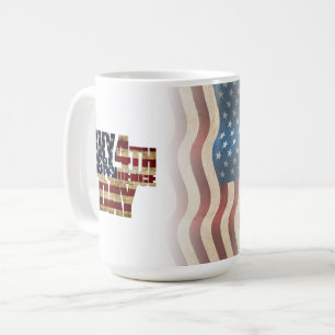 Patriotic July 4th Flag Design Coffee Mug