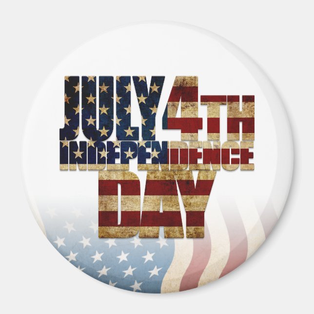 Patriotic July 4th Flag Design Magnet (Front)