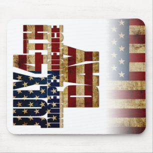Patriotic July 4th Flag Design Mouse Pad