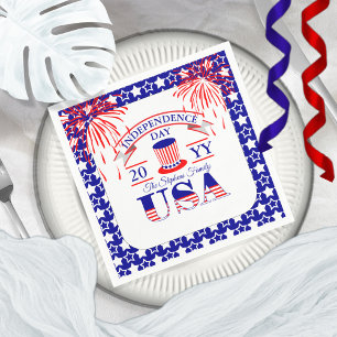 Patriotic July 4th Independence Day Celebration  Napkin