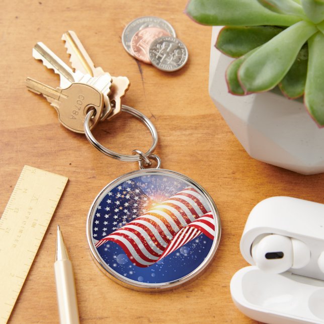 Patriotic July 4th Keychain (Desk)