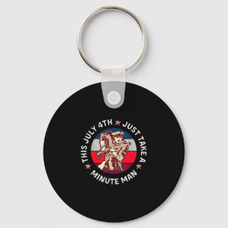 Patriotic july 4th usa independence minute man key ring