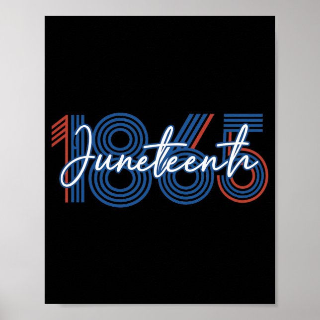 patriotic juneteenth 1865 red white blue poster (Front)
