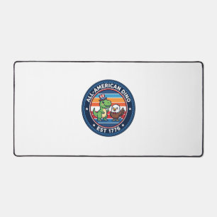 Patriotic Kawaii Dinosaur All-american DINO EST 17 Desk Mat