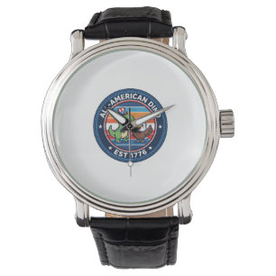 Patriotic Kawaii Dinosaur All-american DINO EST 17 Watch