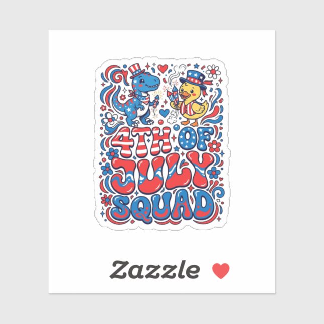 Patriotic Kawaii Dinosaur Best Step-dad Ever Step- (Sheet)