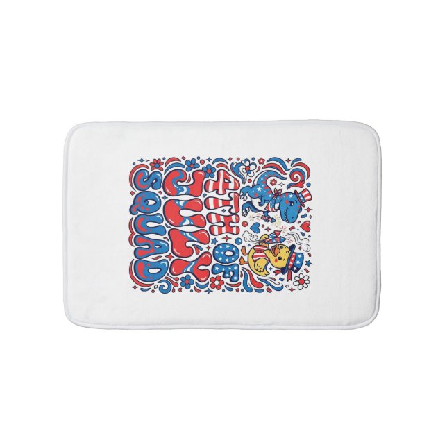 Patriotic Kawaii Dinosaur Best Step-dad Ever Step- Bath Mat (Front)