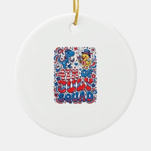 Patriotic Kawaii Dinosaur Best Step-dad Ever Step- Ceramic Tree Decoration