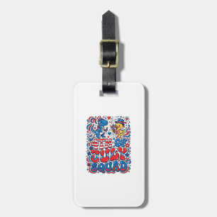 Patriotic Kawaii Dinosaur Best Step-dad Ever Step- Luggage Tag
